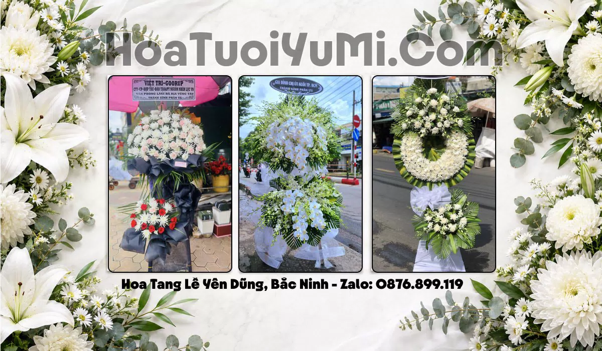 Vòng hoa viếng đám tang tại Phường Yên Dũng