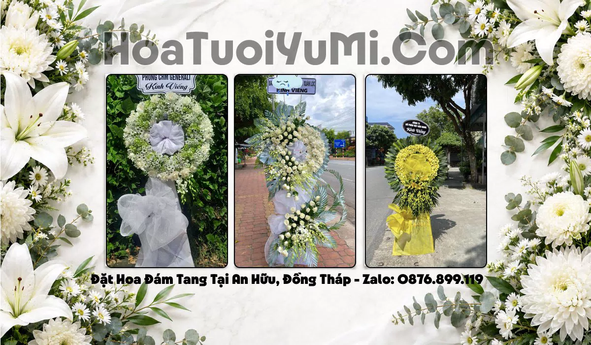 Vòng hoa viếng đám tang giao tại Xã An Hữu, Tỉnh Đồng Tháp