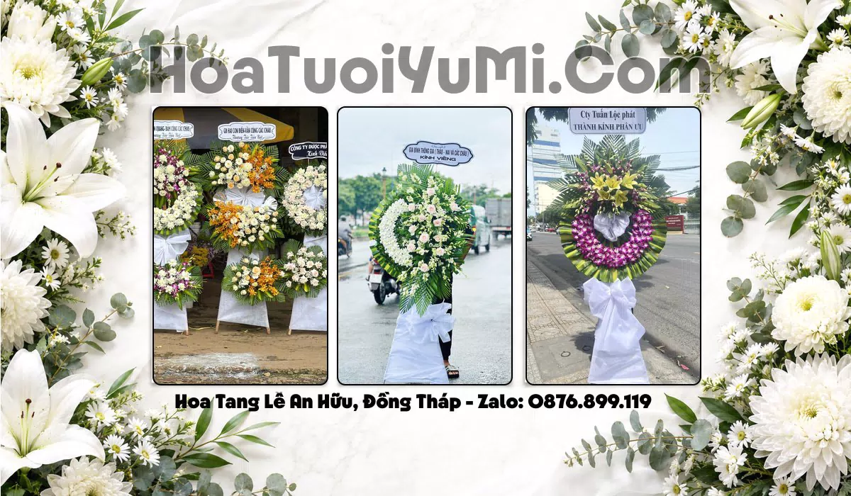 Kệ hoa viếng tang lễ tại Xã An Hữu, Tỉnh Đồng Tháp