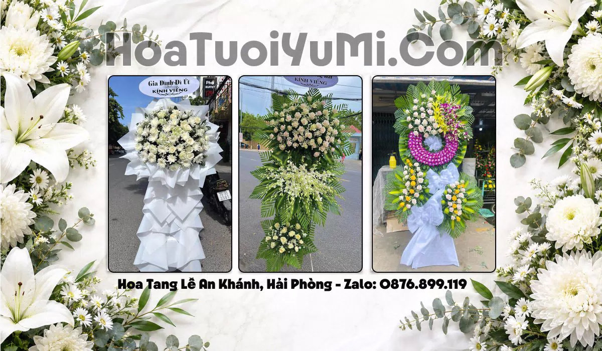 vòng hoa viếng Xã An Khánh Hải Phòng