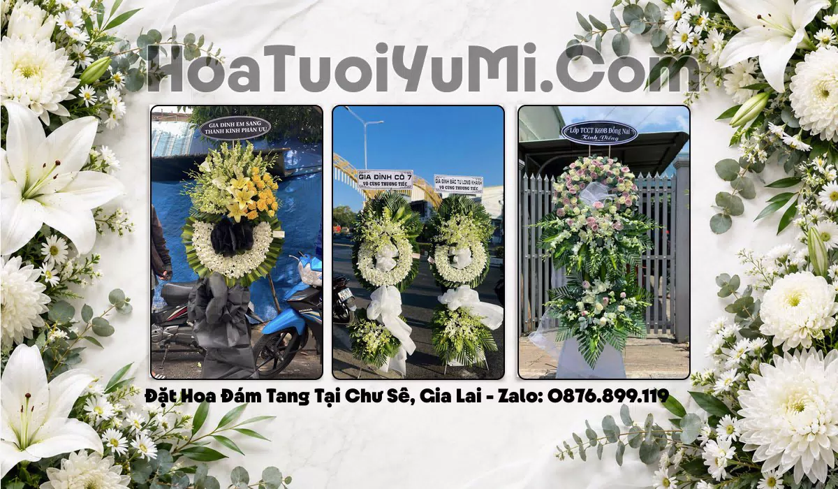 Vòng hoa viếng đám tang tại Xã Chư Sê