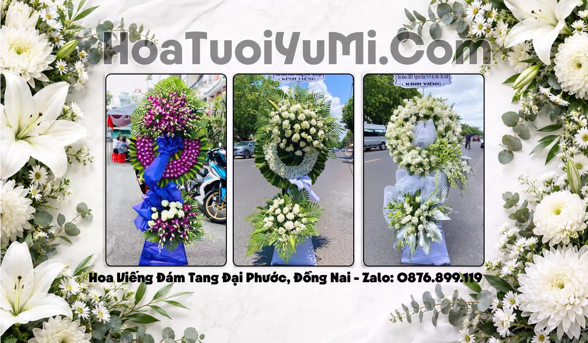 Vòng hoa tang lễ tại Xã Đại Phước - HoaTuoiYuMi giao tận nơi