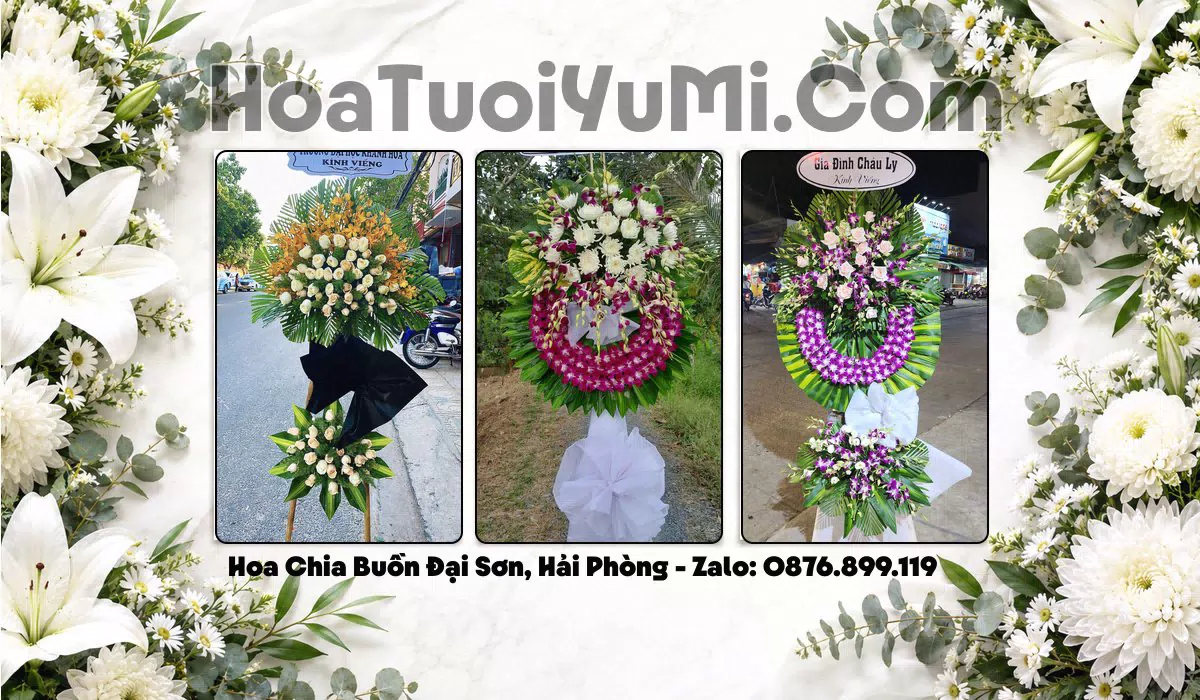 vòng hoa viếng tang lễ tại Xã Đại Sơn