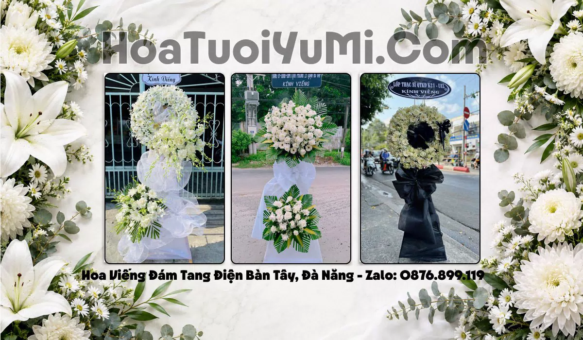 Vòng hoa tang lễ giao tại Xã Điện Bàn Tây, Đà Nẵng
