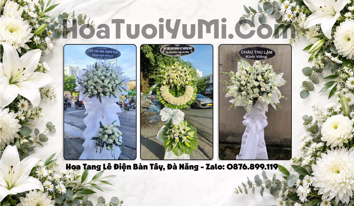 Kệ hoa viếng tang lễ tại Xã Điện Bàn Tây, Thành phố Đà Nẵng