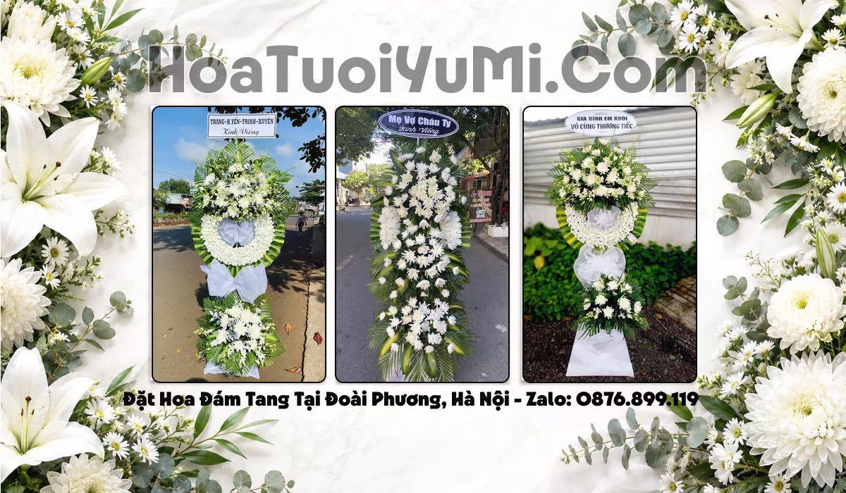 Kệ hoa viếng đám tang tại Xã Đoài Phương