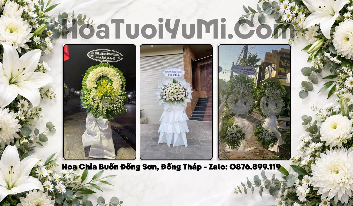 vòng hoa viếng tại xã Đồng Sơn Đồng Tháp