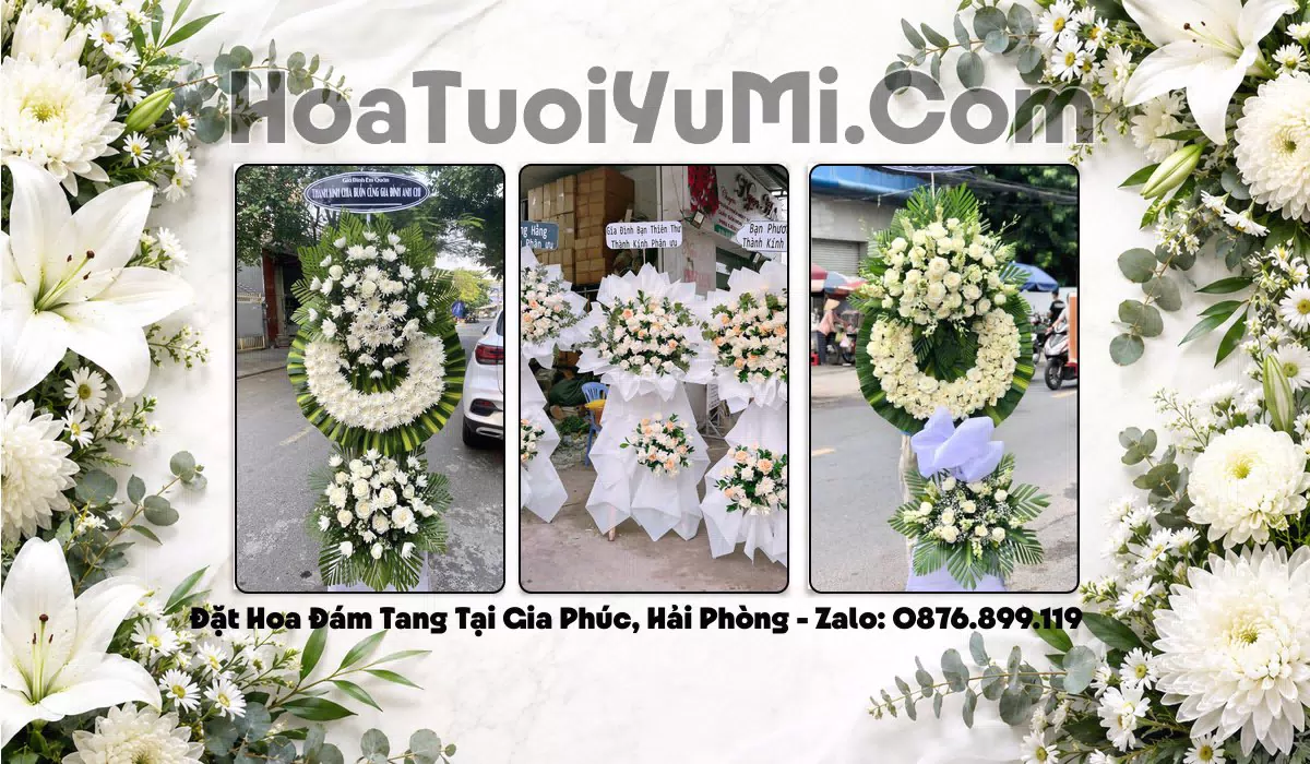 vòng hoa viếng tang lễ tại Xã Gia Phúc
