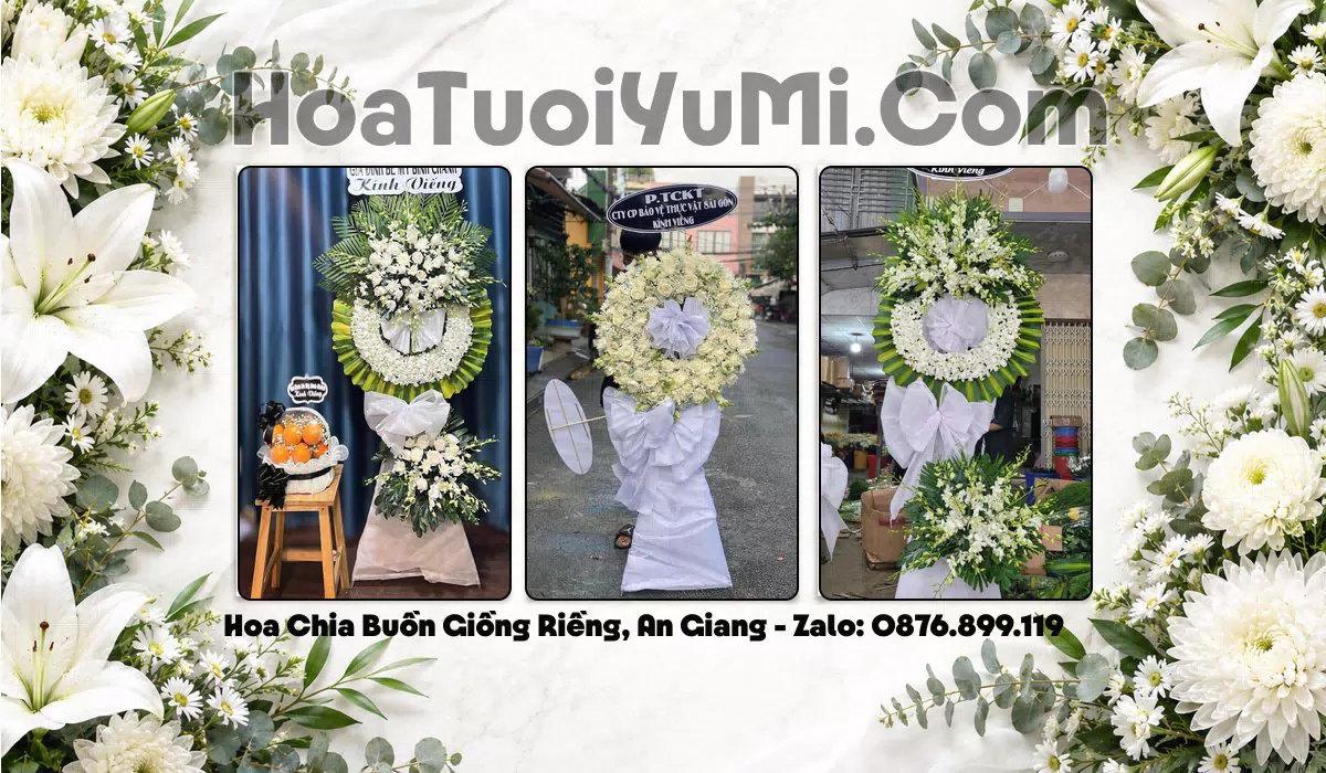 vòng hoa viếng tại Xã Giồng Riềng, An Giang
