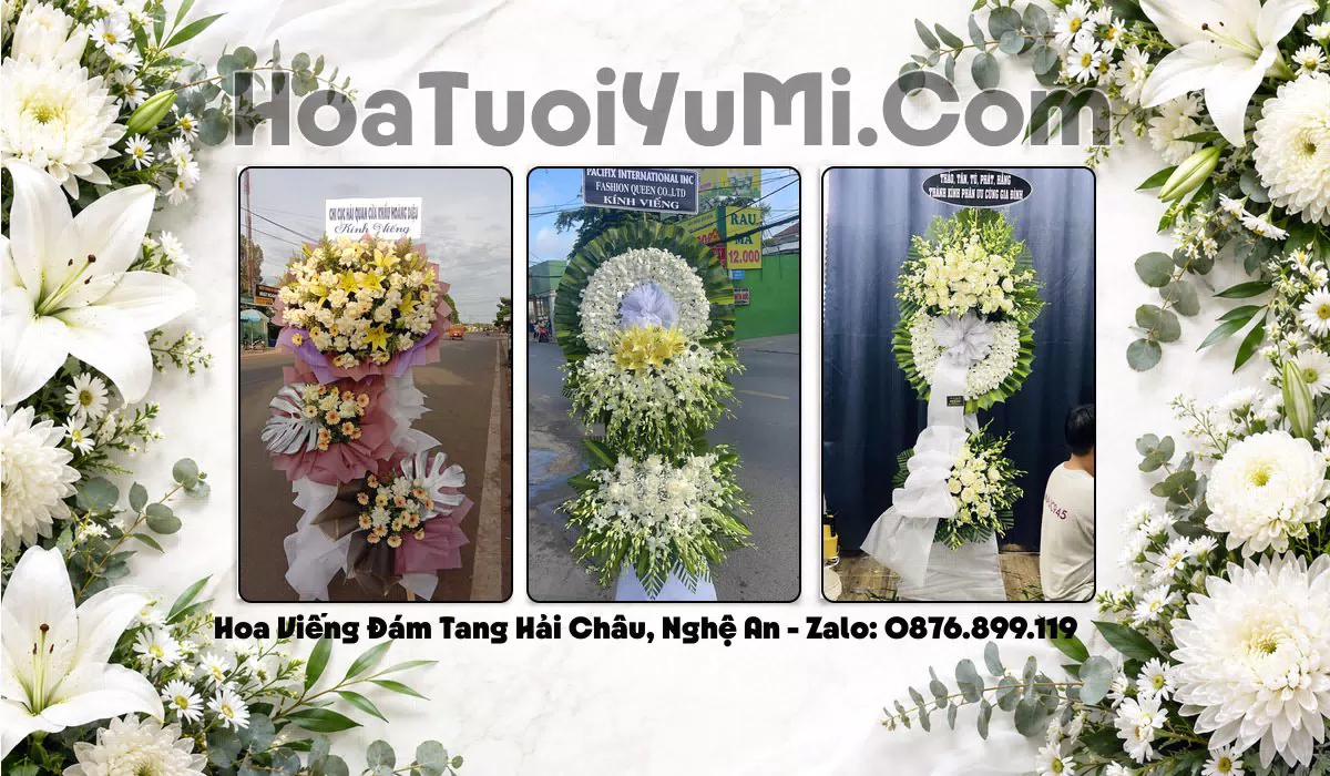 Vòng hoa viếng tại Xã Hải Châu, Nghệ An