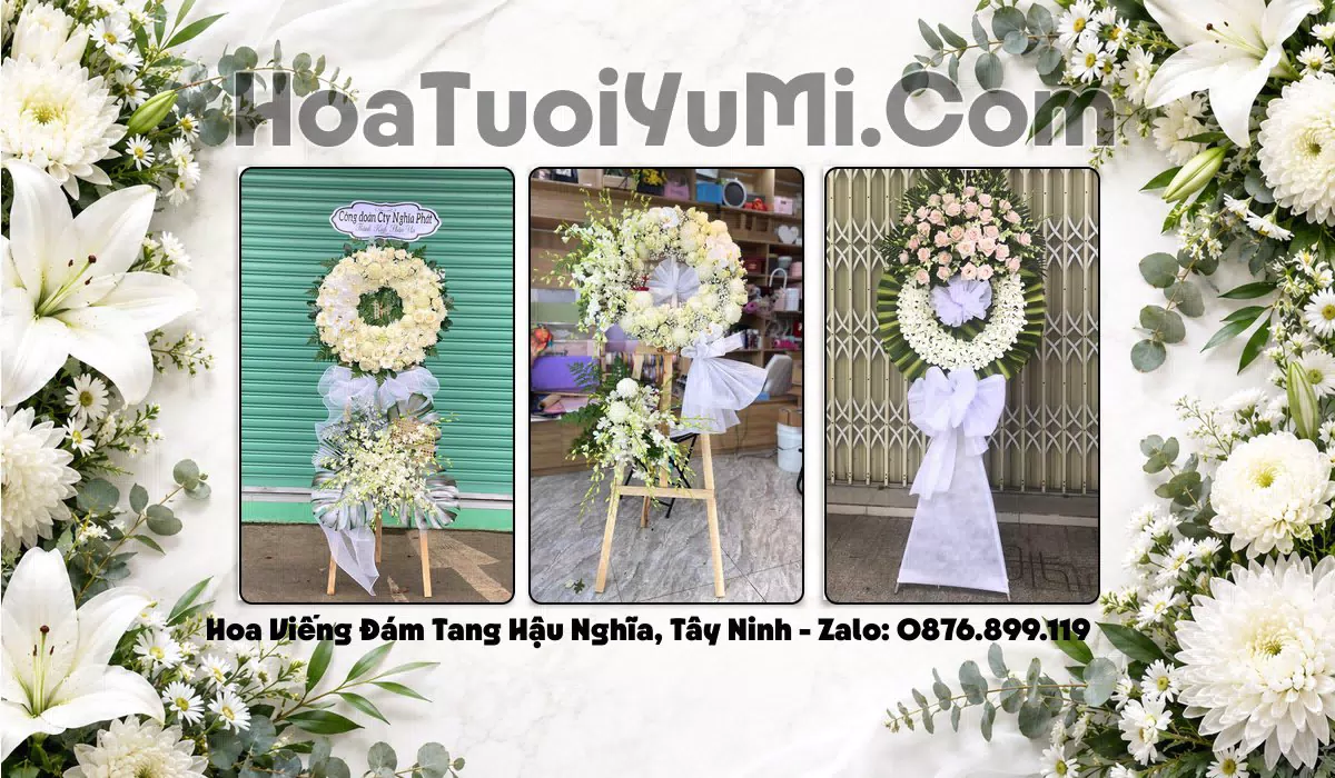 Vòng hoa tang lễ tại Xã Hậu Nghĩa, Tây Ninh