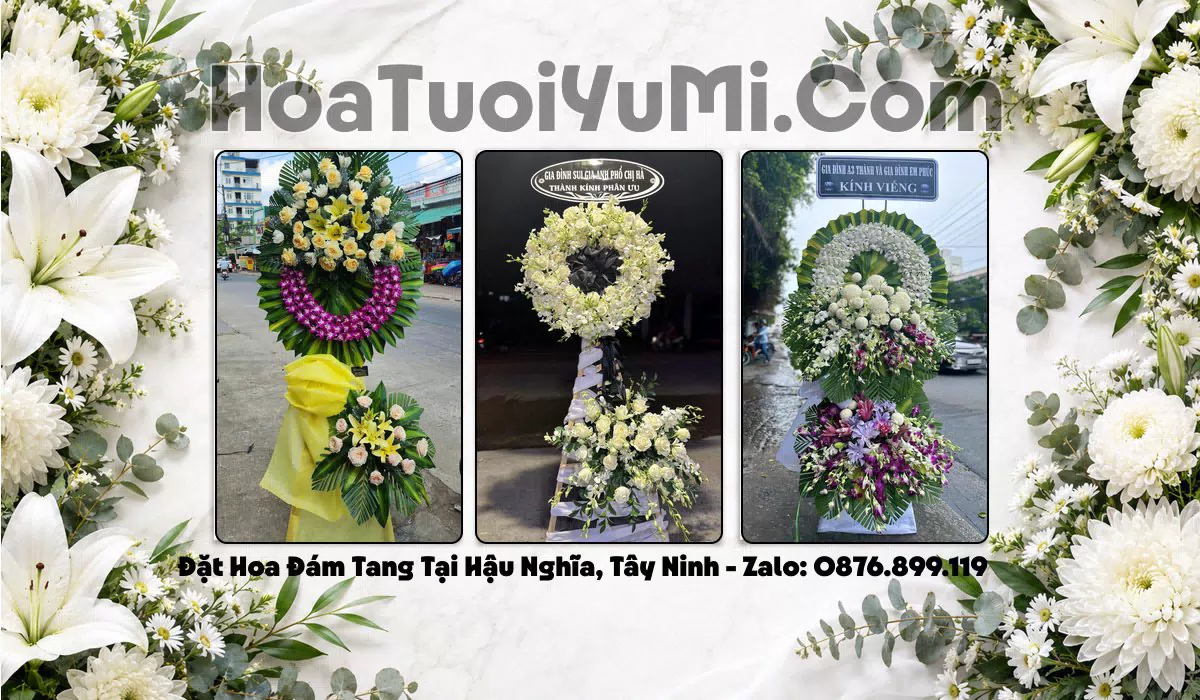 Kệ hoa viếng đám tang tại Xã Hậu Nghĩa