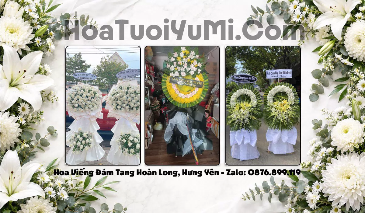 Vòng hoa tang lễ tại Xã Hoàn Long, Hưng Yên