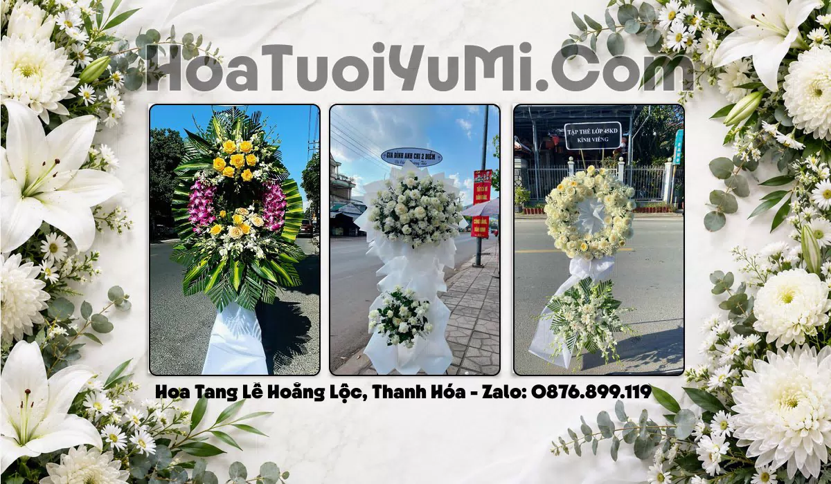 vòng hoa viếng đám tang giao tại Xã Hoằng Lộc