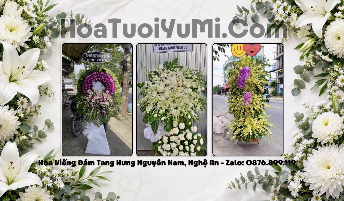 Vòng hoa tang lễ tại Xã Hưng Nguyên Nam