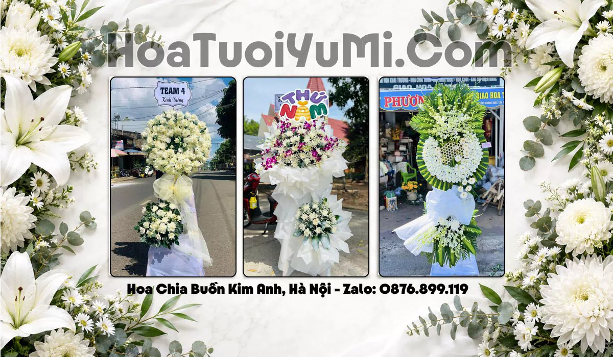 vòng hoa viếng Xã Kim Anh Thành phố Hà Nội