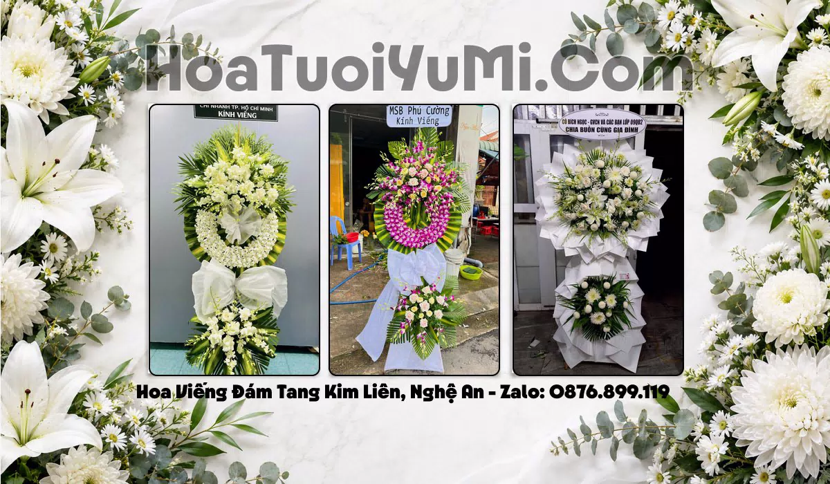 kệ hoa viếng tang lễ Xã Kim Liên, Nghệ An