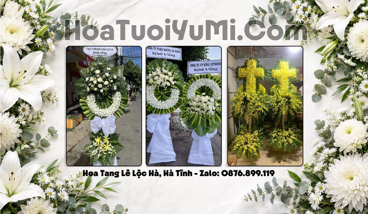Kệ hoa viếng đám tang giao tại Xã Lộc Hà