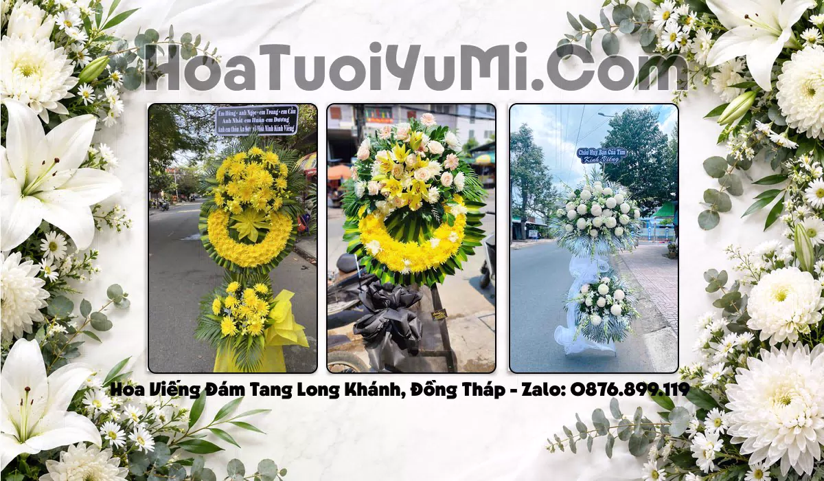 vòng hoa viếng tại Xã Long Khánh, Đồng Tháp