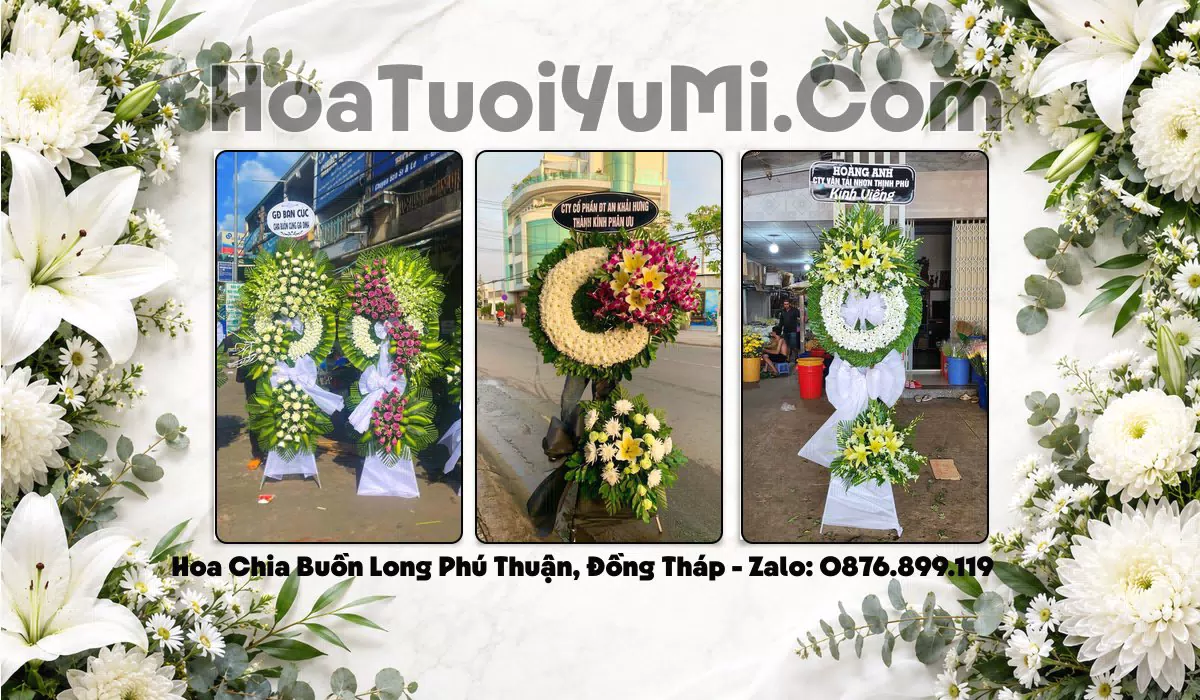 vòng hoa chia buồn tại Xã Long Phú Thuận Đồng Tháp