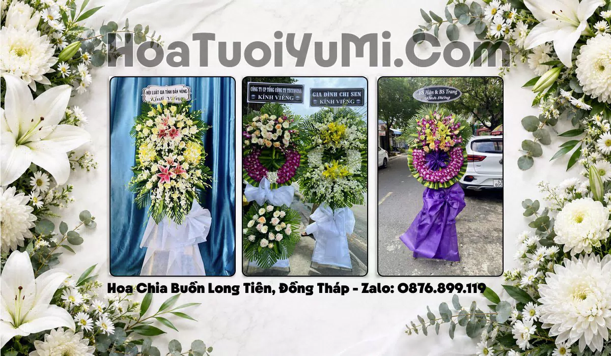 vòng hoa viếng tang lễ tại Xã Long Tiên, Đồng Tháp