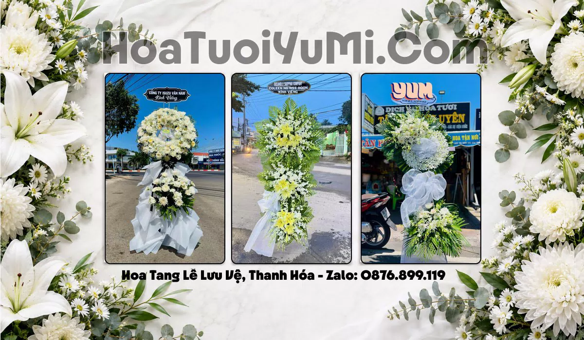 kệ hoa viếng đám tang tại Xã Lưu Vệ, Thanh Hóa