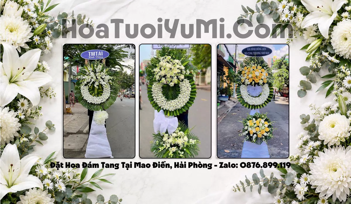 vòng hoa tang lễ Xã Mao Điền