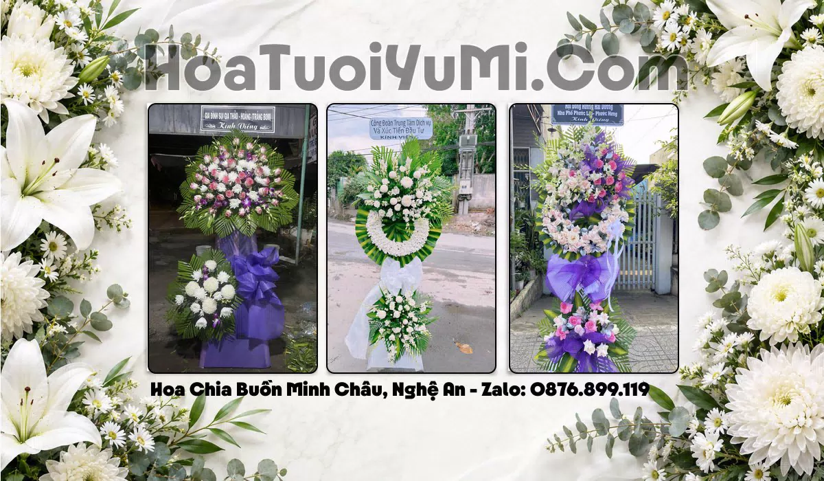 Vòng hoa chia buồn giao tận nơi tại Xã Minh Châu