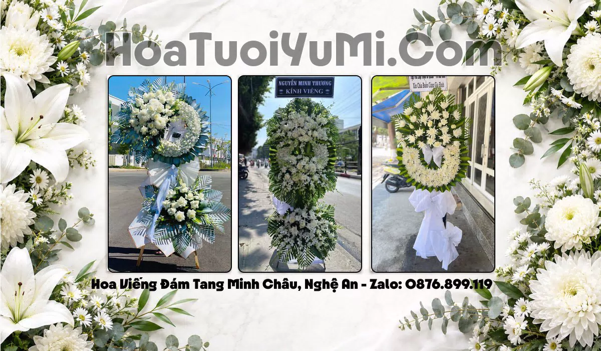 Kệ hoa viếng tang lễ tại Xã Minh Châu, Nghệ An