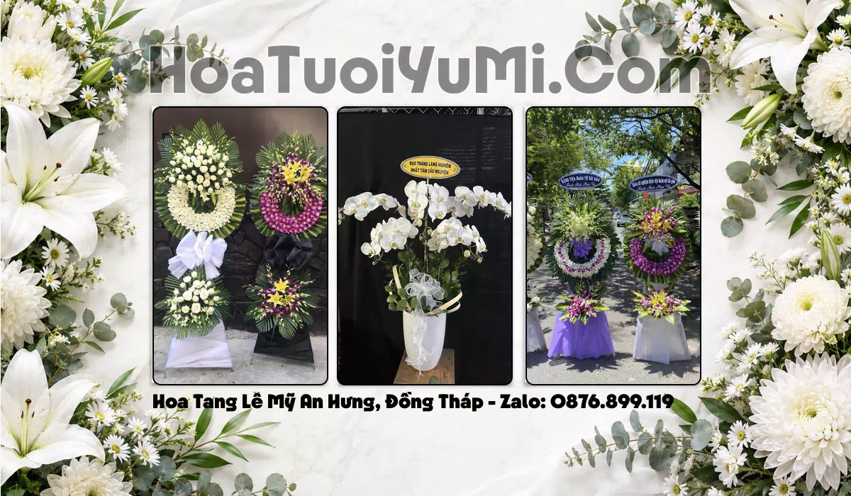 Vòng hoa viếng đám tang tại Xã Mỹ An Hưng