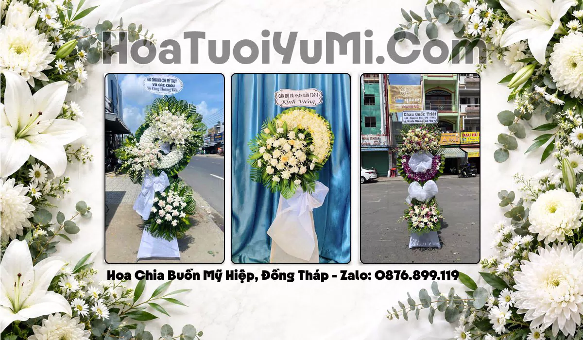 Kệ hoa tang lễ tại Xã Mỹ Hiệp, Đồng Tháp giao kịp giờ viếng