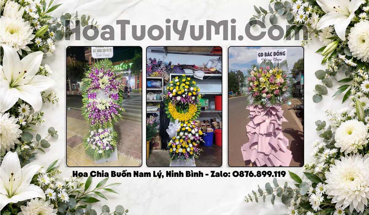 Vòng hoa viếng đám tang tại Xã Nam Lý, Tỉnh Ninh Bình