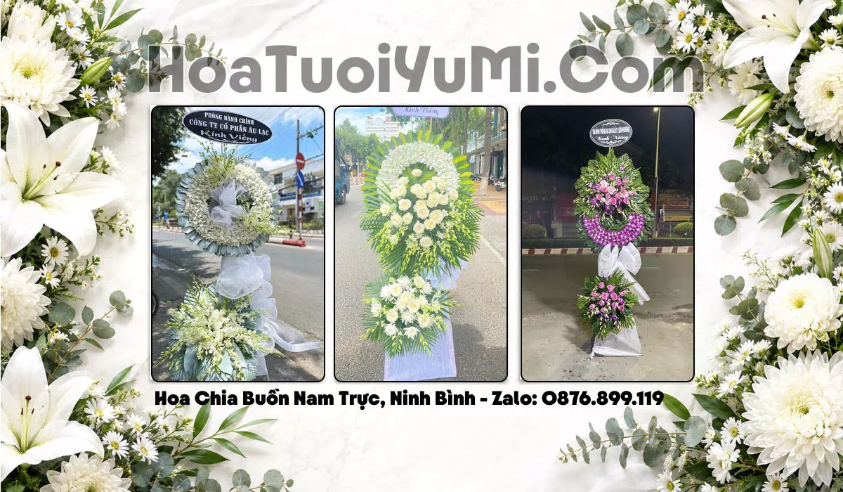 Vòng hoa viếng đám tang giao tại Xã Nam Trực, Tỉnh Ninh Bình
