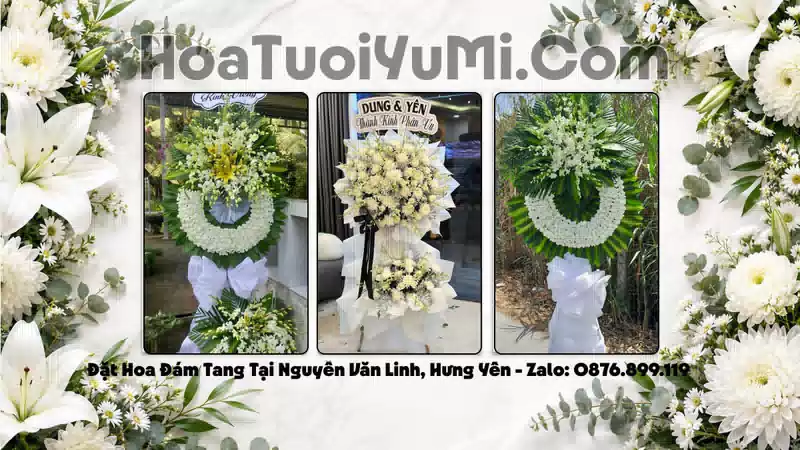 Đặt Hoa Viếng Đám Tang Tại Xã Nguyễn Văn Linh, Tỉnh Hưng Yên