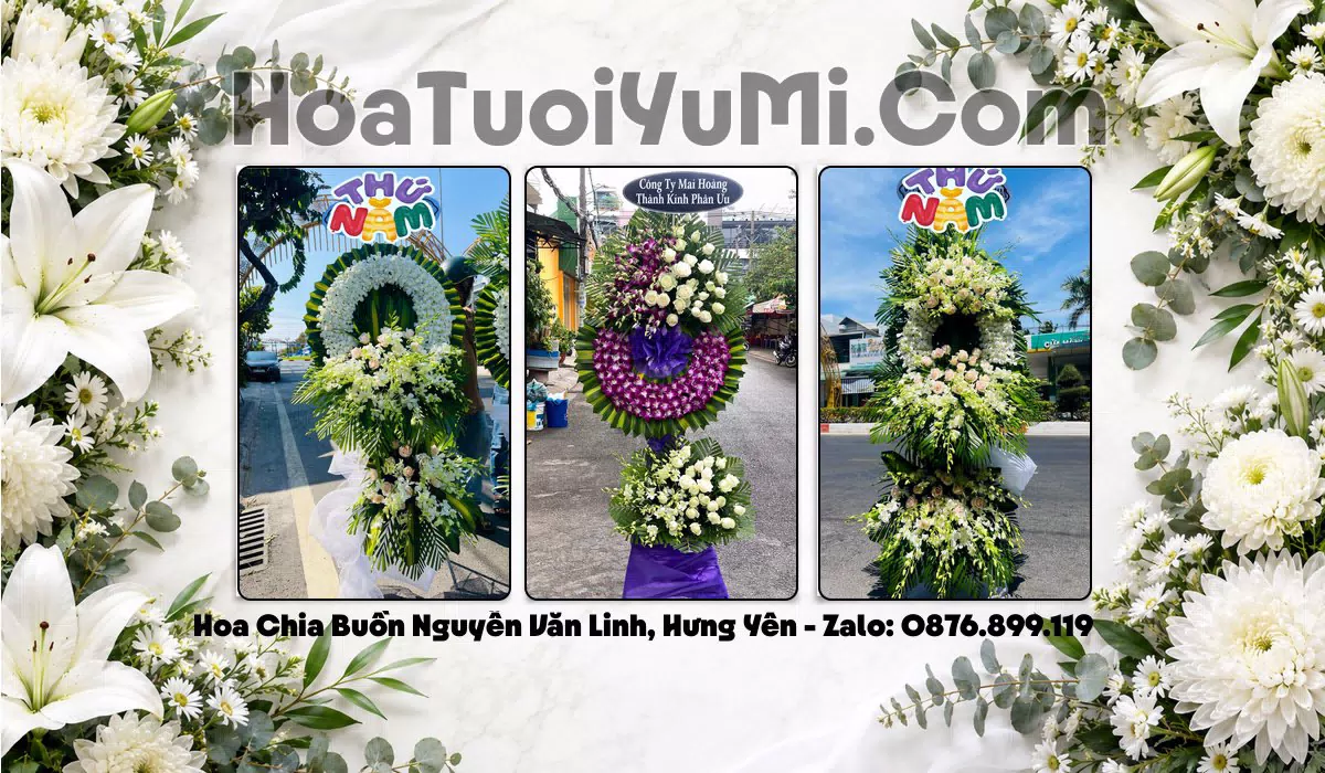 vòng hoa tang lễ Xã Nguyễn Văn Linh, Hưng Yên