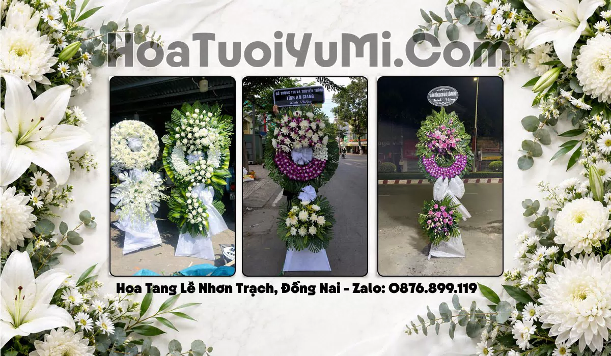 Vòng hoa viếng đám tang giao tại Xã Nhơn Trạch, Đồng Nai
