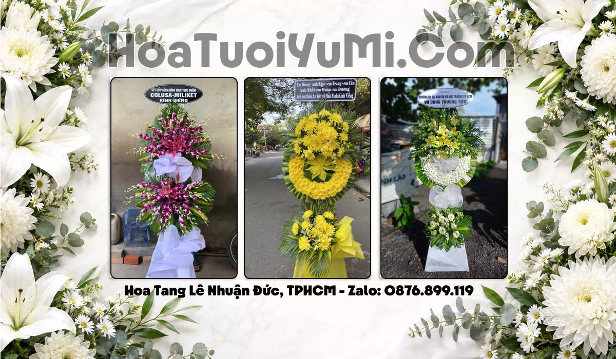 Vòng hoa viếng tang lễ tại Xã Nhuận Đức
