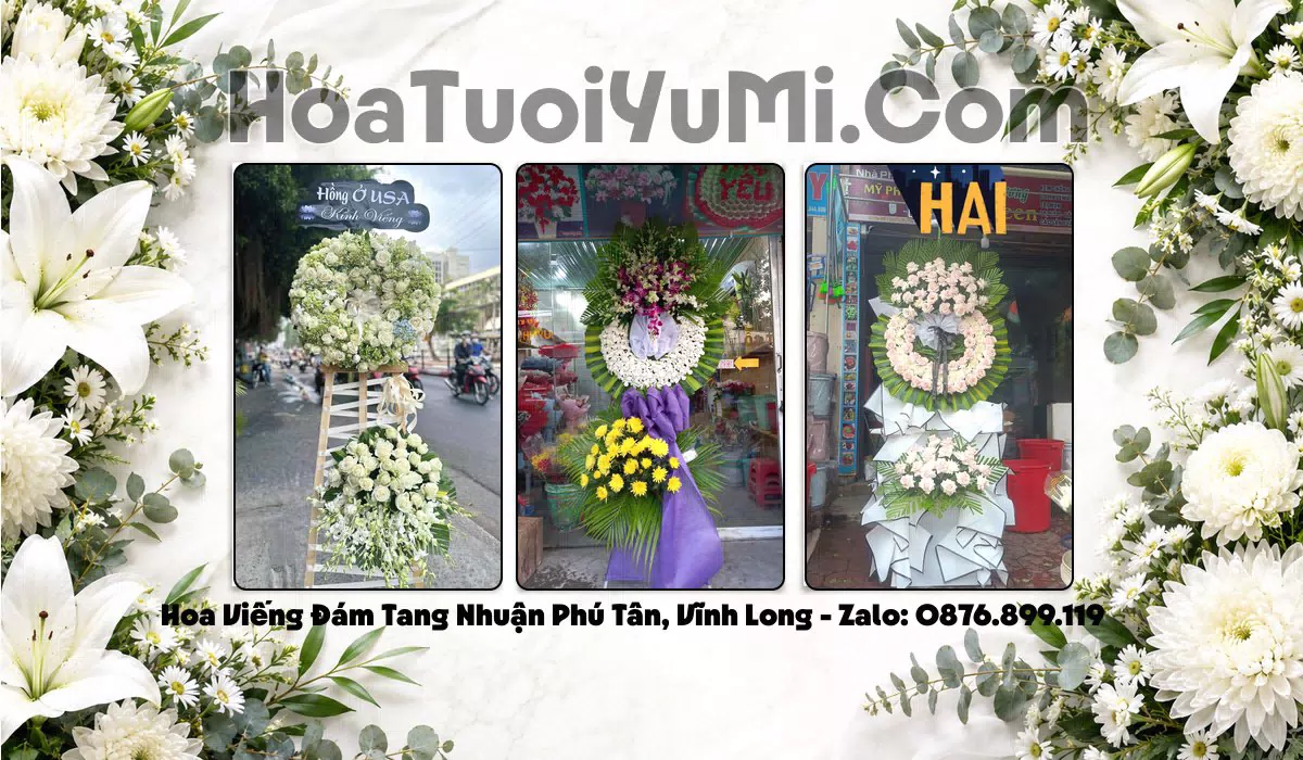 Vòng hoa viếng tang lễ tại Xã Nhuận Phú Tân