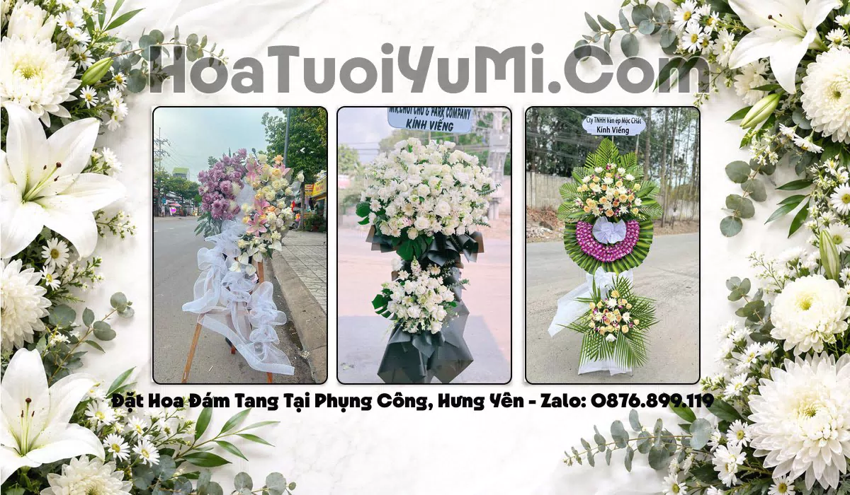 kệ hoa viếng Xã Phụng Công Hưng Yên