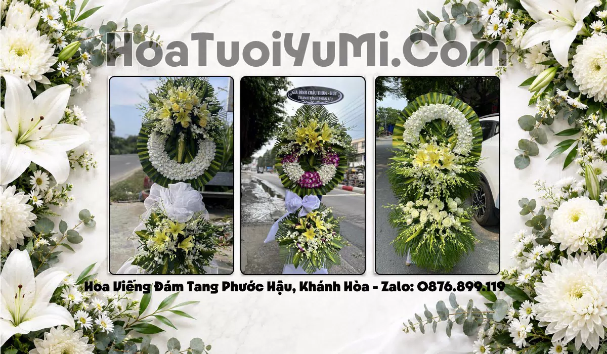 Vòng hoa tang lễ giao tại Xã Phước Hậu, Khánh Hòa