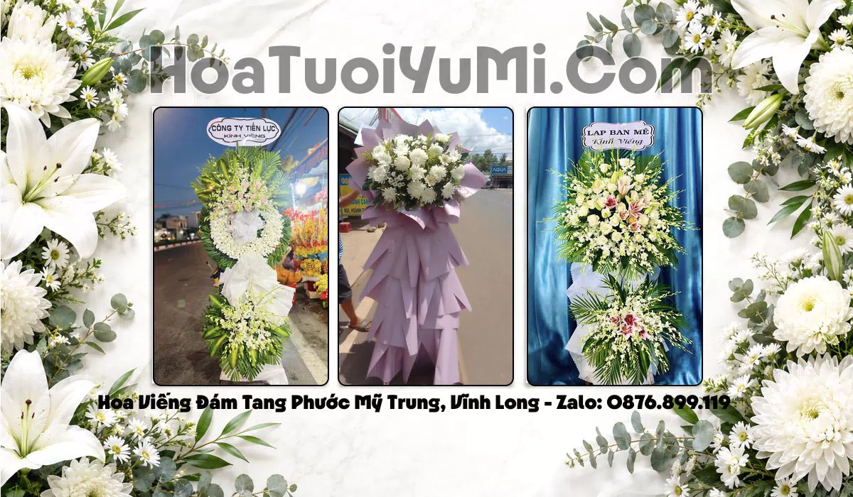 Vòng hoa tang lễ tại Xã Phước Mỹ Trung, Tỉnh Vĩnh Long