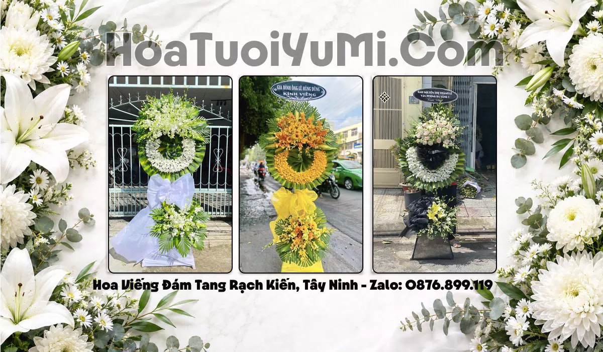 vòng hoa viếng tang lễ Xã Rạch Kiến