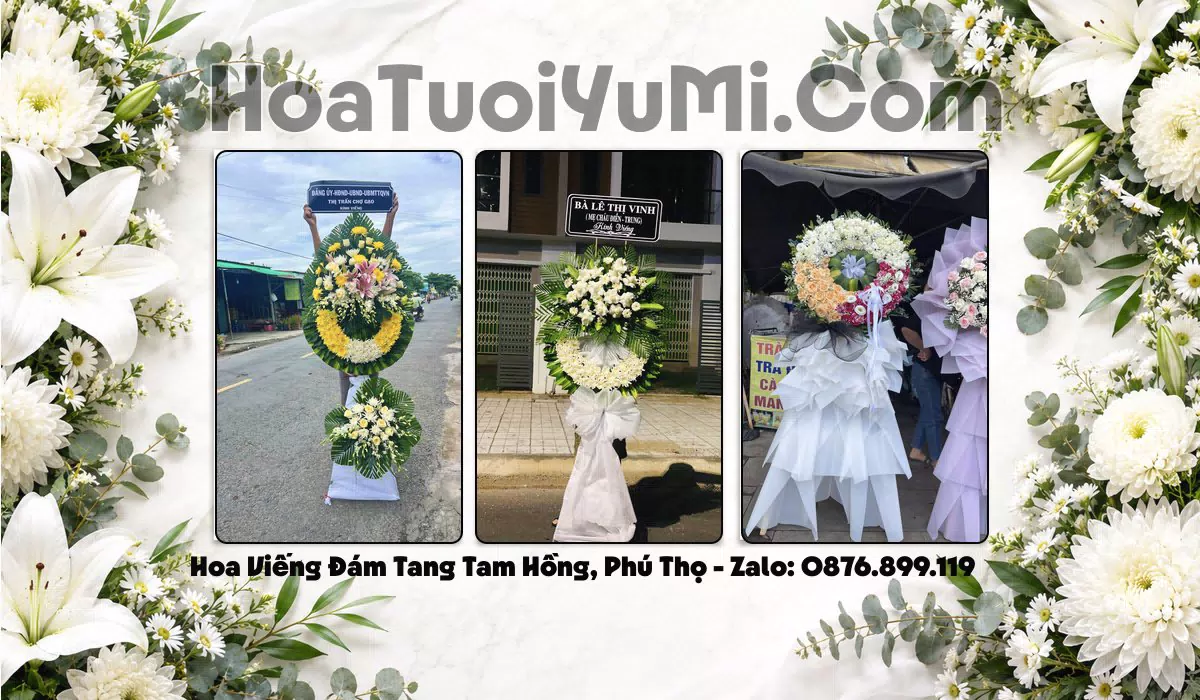 Vòng hoa viếng đám tang tại Xã Tam Hồng, Tỉnh Phú Thọ