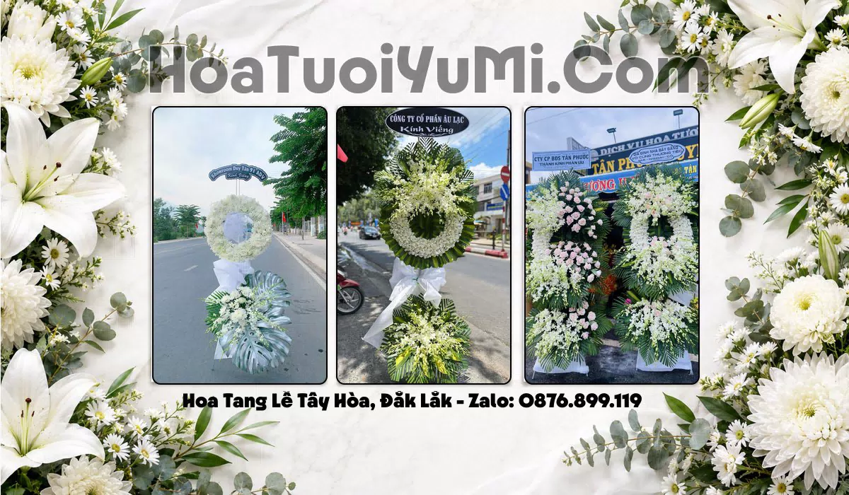 Vòng hoa viếng đám tang tại Xã Tây Hòa, Đắk Lắk