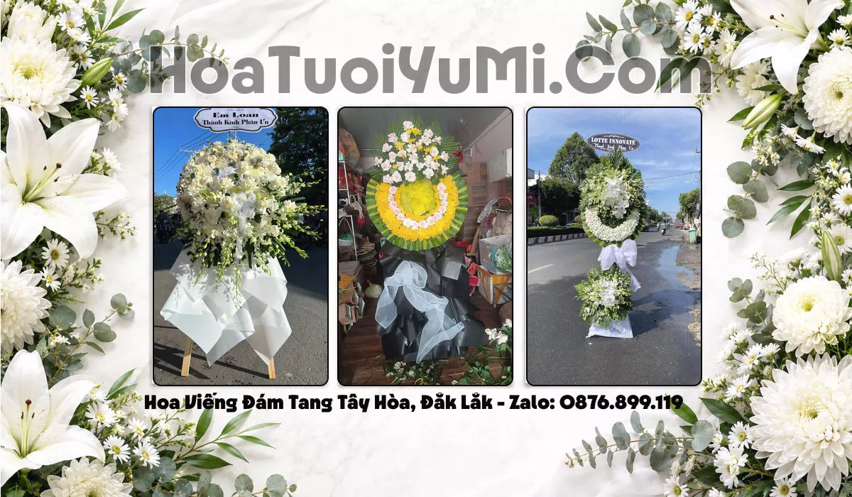 Kệ hoa tang lễ giao kịp giờ viếng tại Xã Tây Hòa