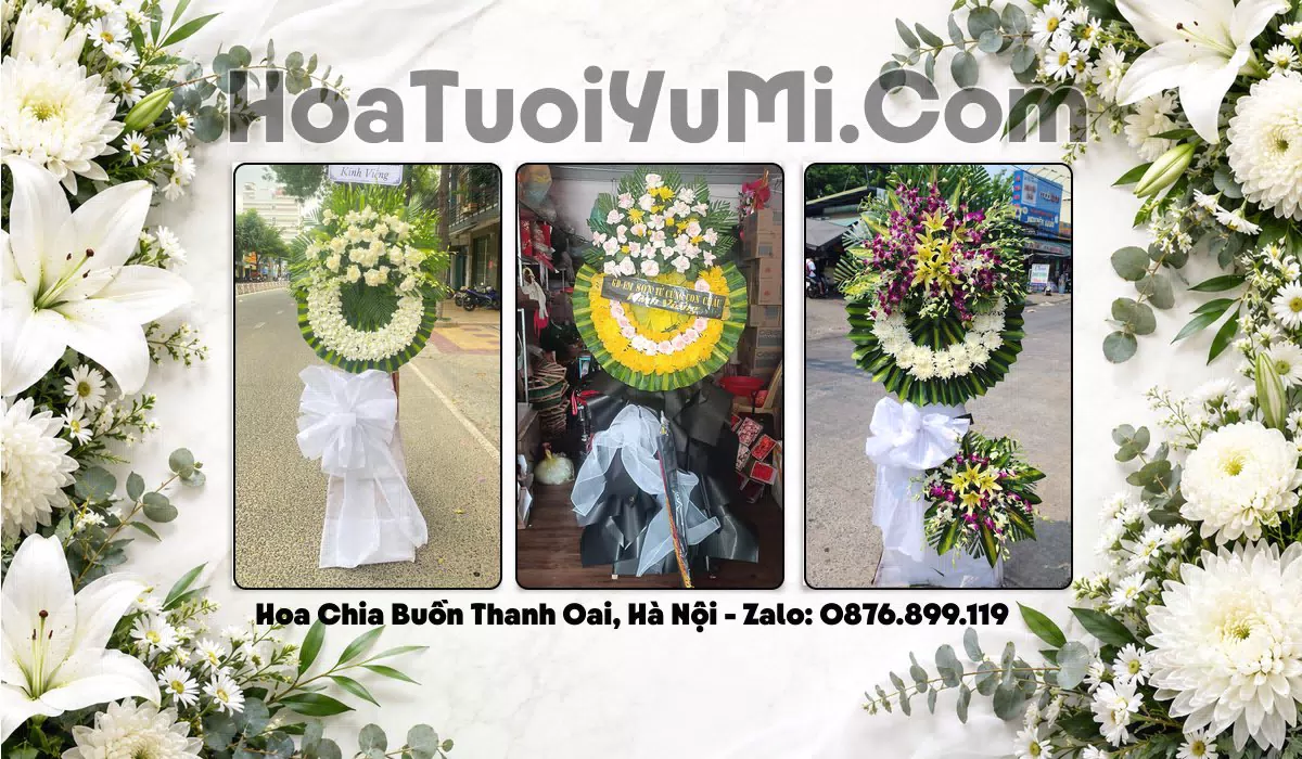 vòng hoa viếng Xã Thanh Oai