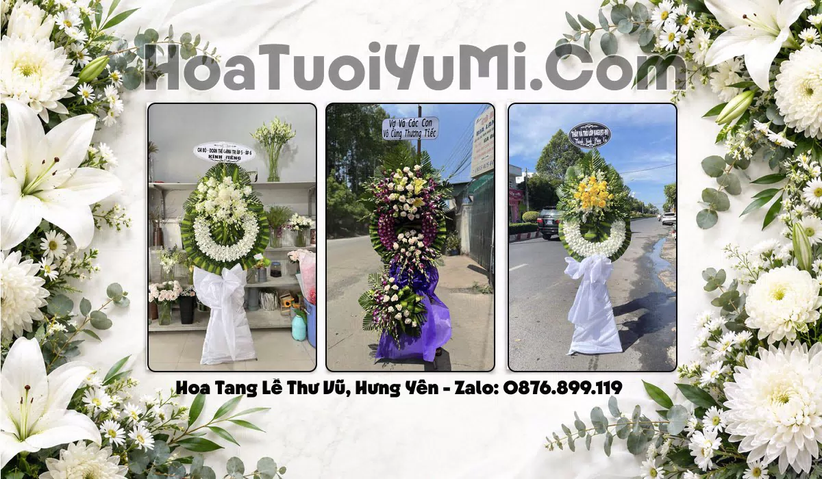 Vòng hoa viếng Xã Thư Vũ Hưng Yên