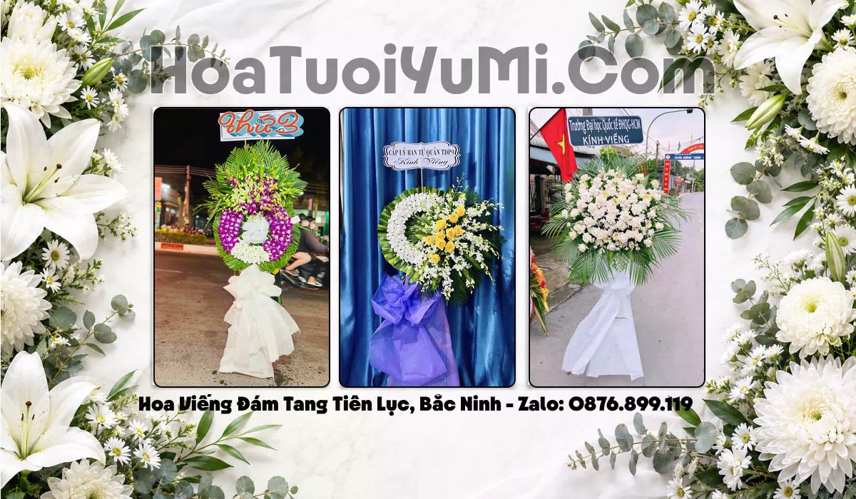 Kệ hoa viếng đám tang tại Xã Tiên Lục