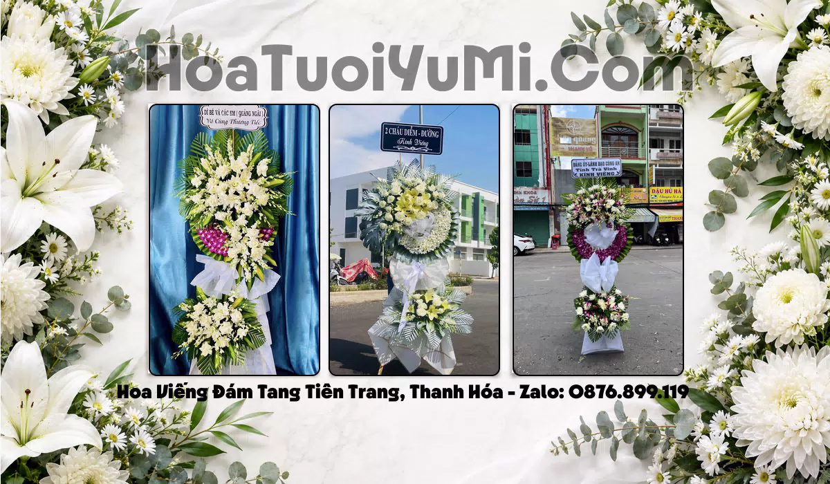 Vòng hoa viếng đám tang tại Xã Tiên Trang, Thanh Hóa