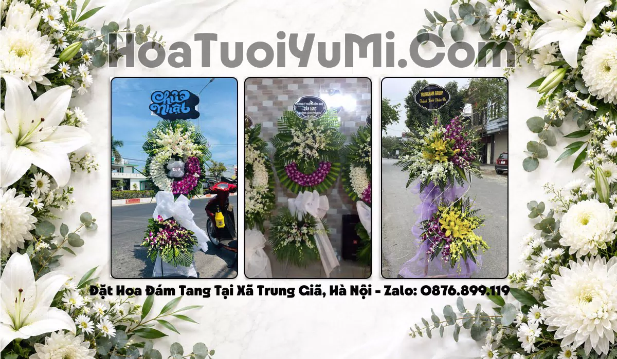 Vòng hoa tang lễ tại Xã Trung Giã, Hà Nội